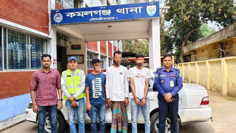 কমলগঞ্জে কর্মজীবী নারীকে অপহরণের চেষ্টা: ৩ অপহরণকারী গ্রেপ্তার