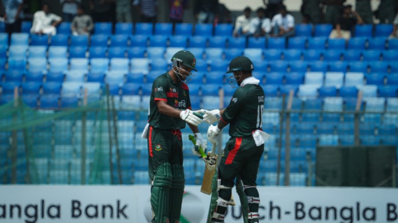 শান্তর সেঞ্চুরি ও লিটনের হাফসেঞ্চুরিতে বাংলাদেশের পুঁজি ২৬৫