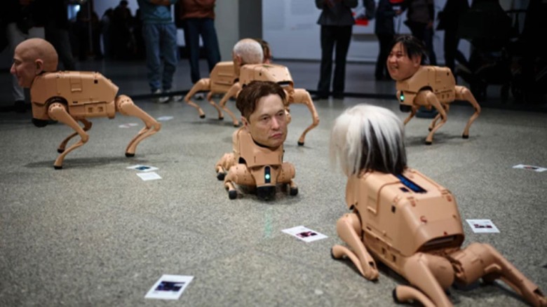 রোবট কুকুরের মাথায় মাস্ক-জাকারবার্গ ও ‘ডিজিটাল বর্জ্য’