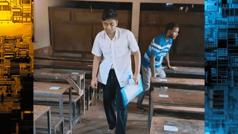 রক্তের ব্যাগ হাতে পরীক্ষা দিল অদম্য ফাহিম