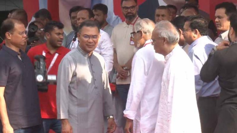 নয়াপল্টনে বিএনপির সমাবেশে যোগ দিলেন তারেক রহমান