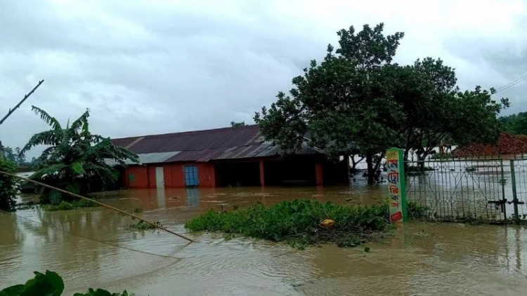 খোয়াই নদীর বাঁধ ভেঙে হবিগঞ্জে ভয়াবহ বন্যা