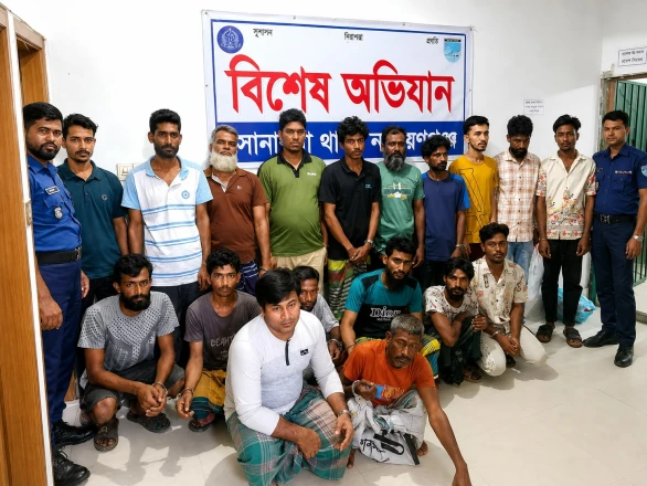 সোনারগাঁওয়ে পুলিশের বিশেষ অভিযানে সামারি ট্রায়ালসহ গ্রেপ্তার ১৮