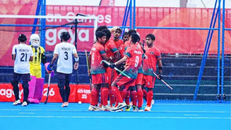 এশিয়ান গেমসে ইন্দোনেশিয়াকে ৩-১ গোলে হারালো বাংলাদেশ হকি দল