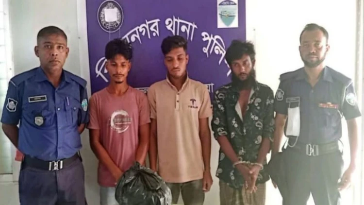 বিজয়নগরে গাঁজাসহ তিন মাদক কারবারি গ্রেপ্তার